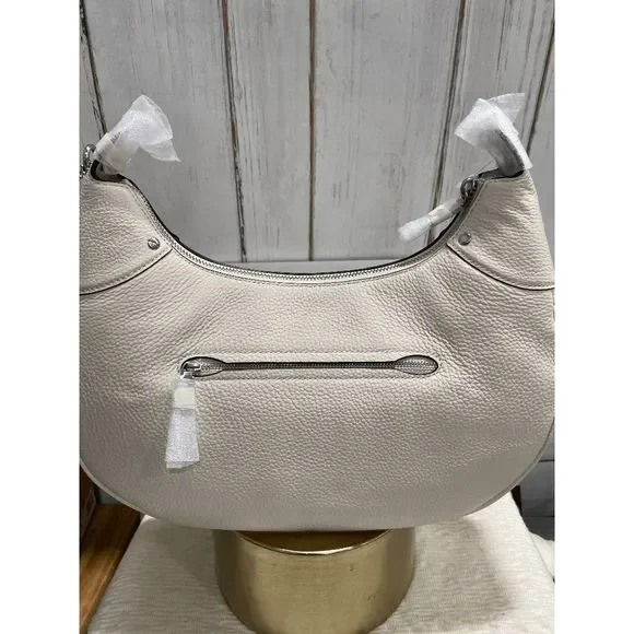 Coach Women's Leather Mara Hobo Bags - Silver/Chalk - Picture 4 of 16